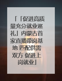 「促进高质量充分就业巡礼」内蒙古首家直播带岗基地 匹配供需双方 促进上岗就业