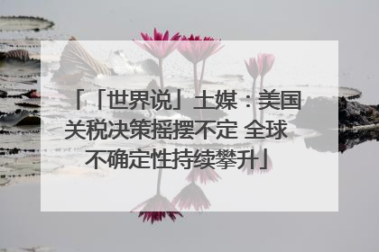 「世界说」土媒：美国关税决策摇摆不定 全球不确定性持续攀升