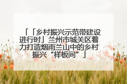 「乡村振兴示范带建设进行时」兰州市城关区着力打造烟雨兰山中的乡村振兴“样板间”