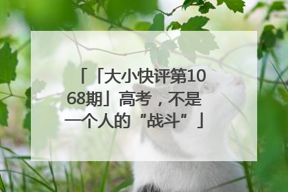 「大小快评第1068期」高考，不是一个人的“战斗”
