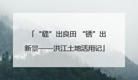 “缝”出良田 “锈”出新景——洪江土地活用记