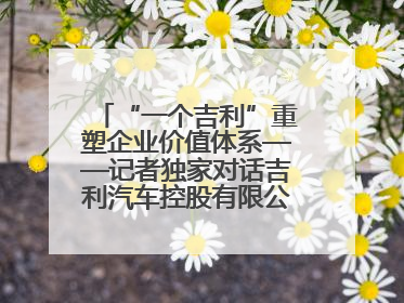 “一个吉利”重塑企业价值体系——记者独家对话吉利汽车控股有限公司行政总裁及执行董事桂生悦