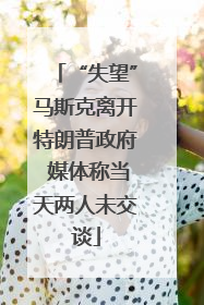 “失望”马斯克离开特朗普政府 媒体称当天两人未交谈
