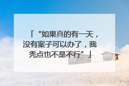 “如果真的有一天，没有案子可以办了，我秃点也不是不行”