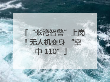 “张湾智警”上岗！无人机变身 “空中 110”