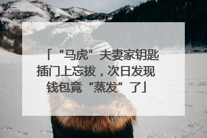 “马虎”夫妻家钥匙插门上忘拔，次日发现钱包竟“蒸发”了