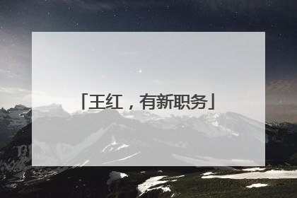 王红，有新职务