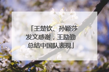 王楚钦、孙颖莎发文感谢，王励勤总结中国队表现
