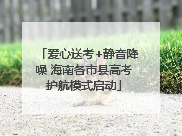 爱心送考+静音降噪 海南各市县高考护航模式启动