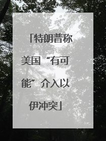特朗普称美国“有可能”介入以伊冲突
