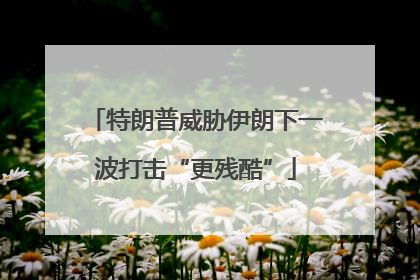 特朗普威胁伊朗下一波打击“更残酷”