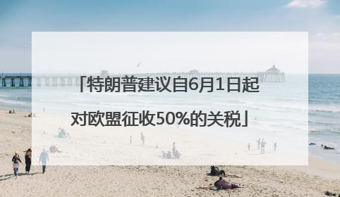 特朗普建议自6月1日起对欧盟征收50%的关税