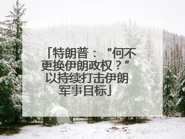 特朗普：“何不更换伊朗政权？” 以持续打击伊朗军事目标