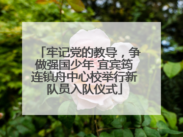 牢记党的教导，争做强国少年 宜宾筠连镇舟中心校举行新队员入队仪式