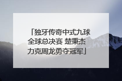 独牙传奇中式九球全球总决赛 楚秉杰力克周龙勇夺冠军