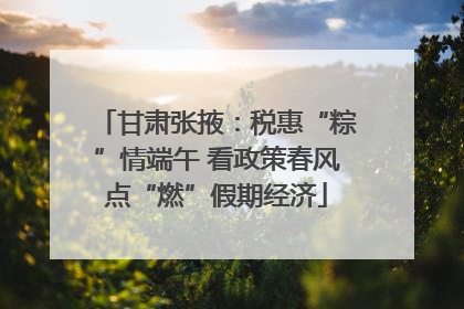 甘肃张掖：税惠“粽”情端午 看政策春风点“燃”假期经济