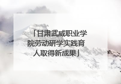 甘肃武威职业学院劳动研学实践育人取得新成果