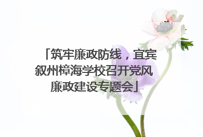 筑牢廉政防线，宜宾叙州樟海学校召开党风廉政建设专题会