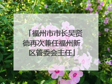 福州市市长吴贤德再次兼任福州新区管委会主任