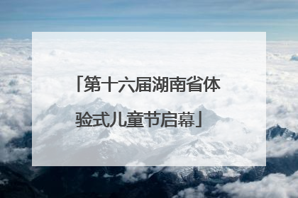 第十六届湖南省体验式儿童节启幕