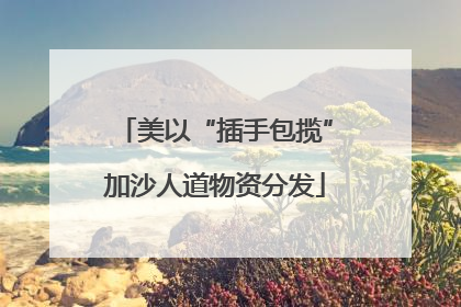 美以“插手包揽”加沙人道物资分发