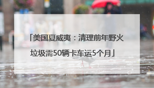 美国夏威夷：清理前年野火垃圾需50辆卡车运5个月