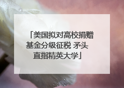 美国拟对高校捐赠基金分级征税 矛头直指精英大学