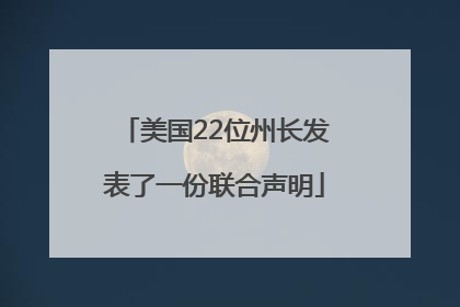 美国22位州长发表了一份联合声明