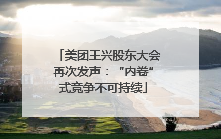 美团王兴股东大会再次发声：“内卷”式竞争不可持续