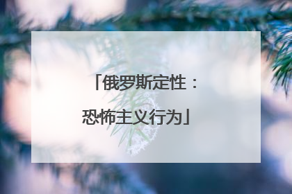 俄罗斯定性：恐怖主义行为