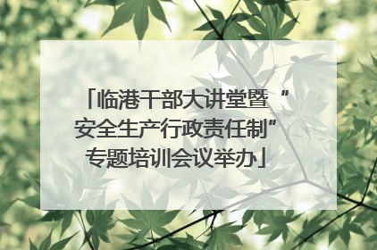 临港干部大讲堂暨“安全生产行政责任制”专题培训会议举办