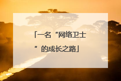 一名“网络卫士”的成长之路