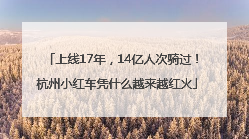 上线17年，14亿人次骑过！杭州小红车凭什么越来越红火