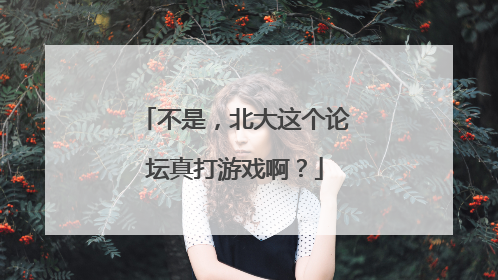 不是，北大这个论坛真打游戏啊？