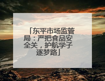 东平市场监管局：严把食品安全关，护航学子逐梦路