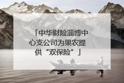 中华财险淄博中心支公司为果农提供“双保险”
