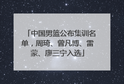 中国男篮公布集训名单，周琦、曾凡博、雷蒙、廖三宁入选