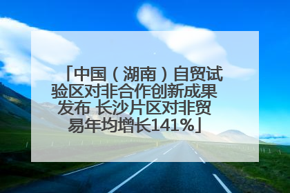 中国（湖南）自贸试验区对非合作创新成果发布 长沙片区对非贸易年均增长141%