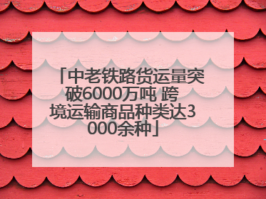 中老铁路货运量突破6000万吨 跨境运输商品种类达3000余种