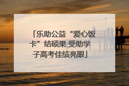 乐助公益“爱心饭卡”结硕果 受助学子高考佳绩亮眼