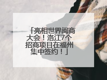亮相世界闽商大会！洛江7个招商项目在福州集中签约！