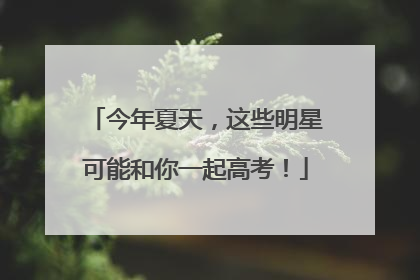 今年夏天，这些明星可能和你一起高考！