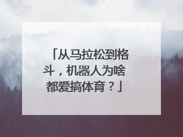 从马拉松到格斗，机器人为啥都爱搞体育？