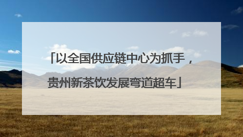 以全国供应链中心为抓手，贵州新茶饮发展弯道超车