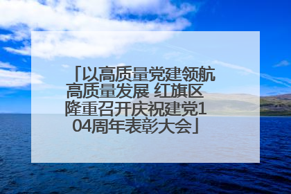 以高质量党建领航高质量发展 红旗区隆重召开庆祝建党104周年表彰大会