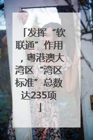 发挥“软联通”作用，粤港澳大湾区“湾区标准”总数达235项
