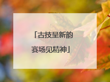 古技呈新韵 赛场见精神