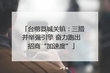 台前县城关镇：三措并举强引擎 奋力跑出招商“加速度”