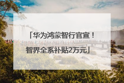 华为鸿蒙智行官宣！智界全系补贴2万元