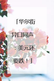 华尔街异口同声：美元还要跌！